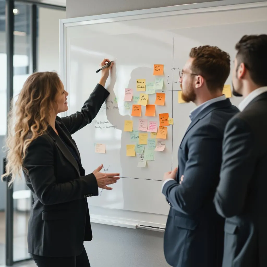 Equipo de consultoría brainstorming